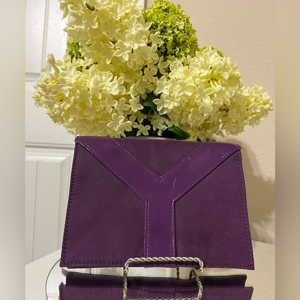 Yves Saint Laurent Purple Soft Suede Fabric Travel Bag- Pouch -Wallet Case - Picture 1 of 16